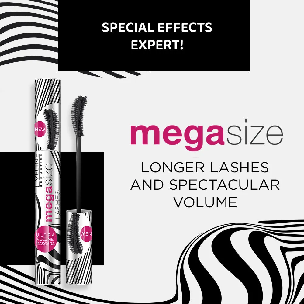 Eveline Mega Size mascara allongeant épaississant brosse silicone
