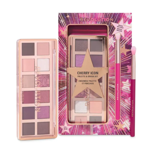 Revolution Cherry Icon coffret palette fards + pinceau 9 teintes