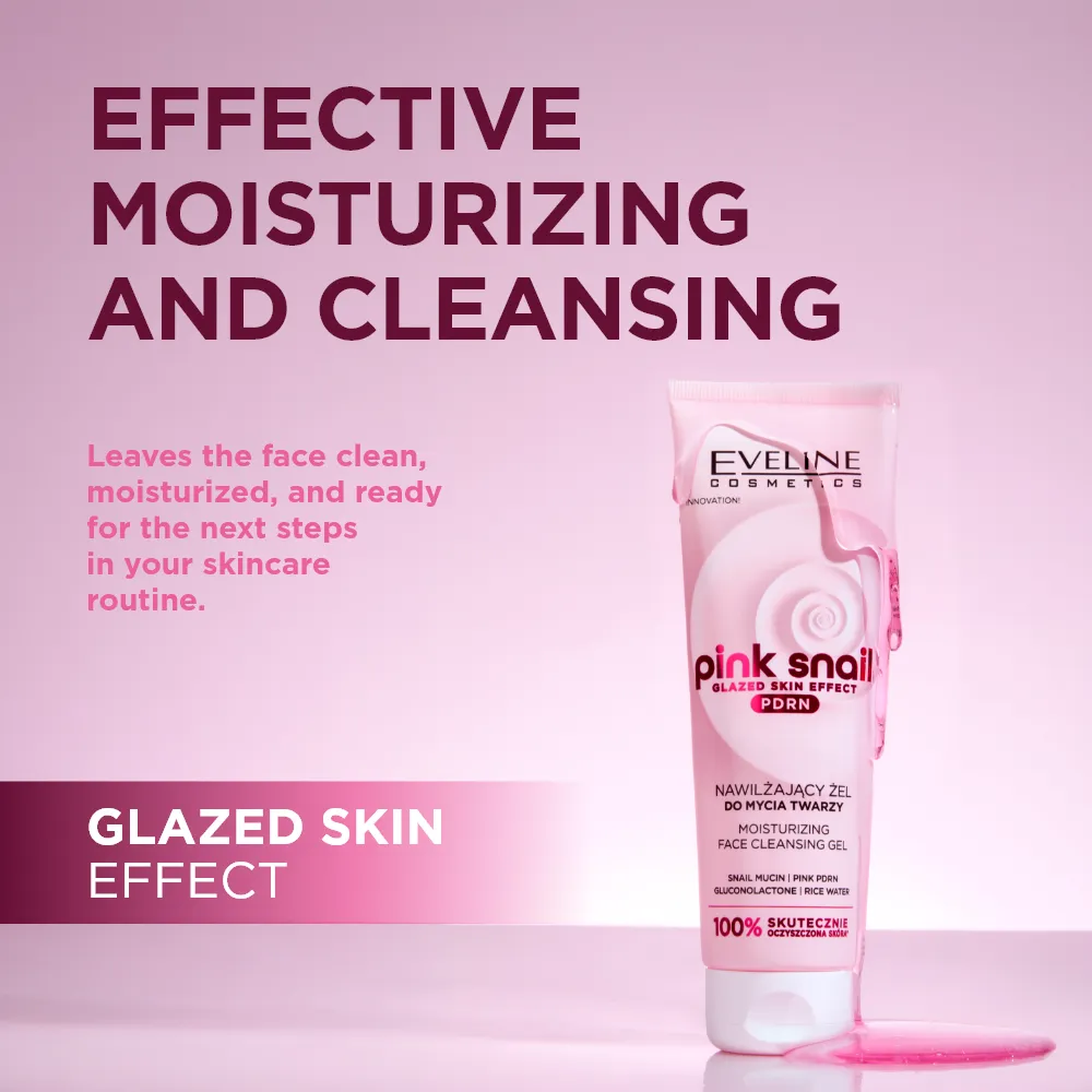 Eveline Cosmetics Pink Snail gel nettoyant hydratant visage