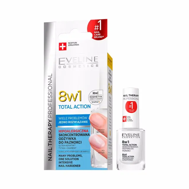 Eveline Nail Therapy Total Action 8en1 soin ongles fortifiant