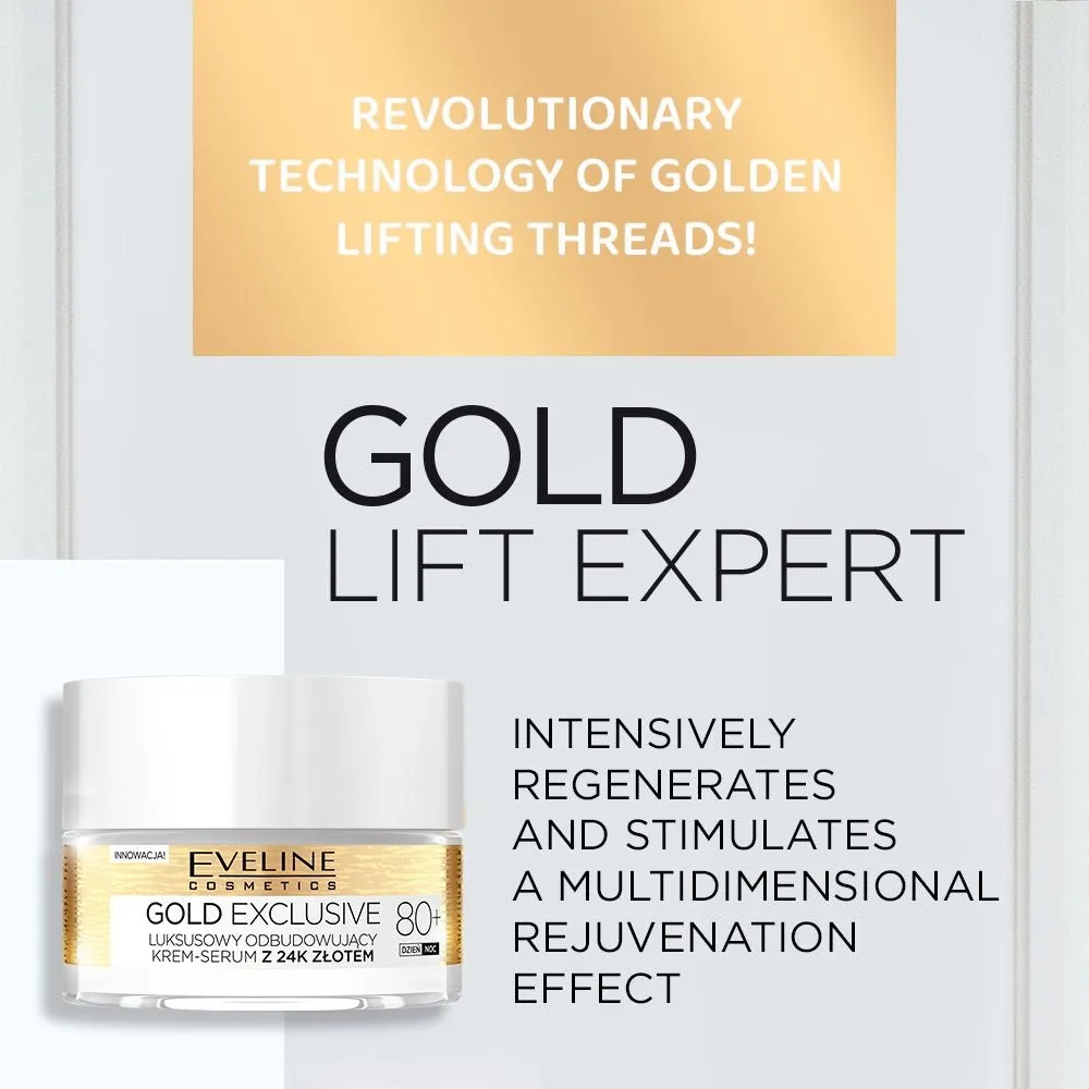 Eveline Cosmetics Gold Lift Expert crème-sérum or 24 carats 80+