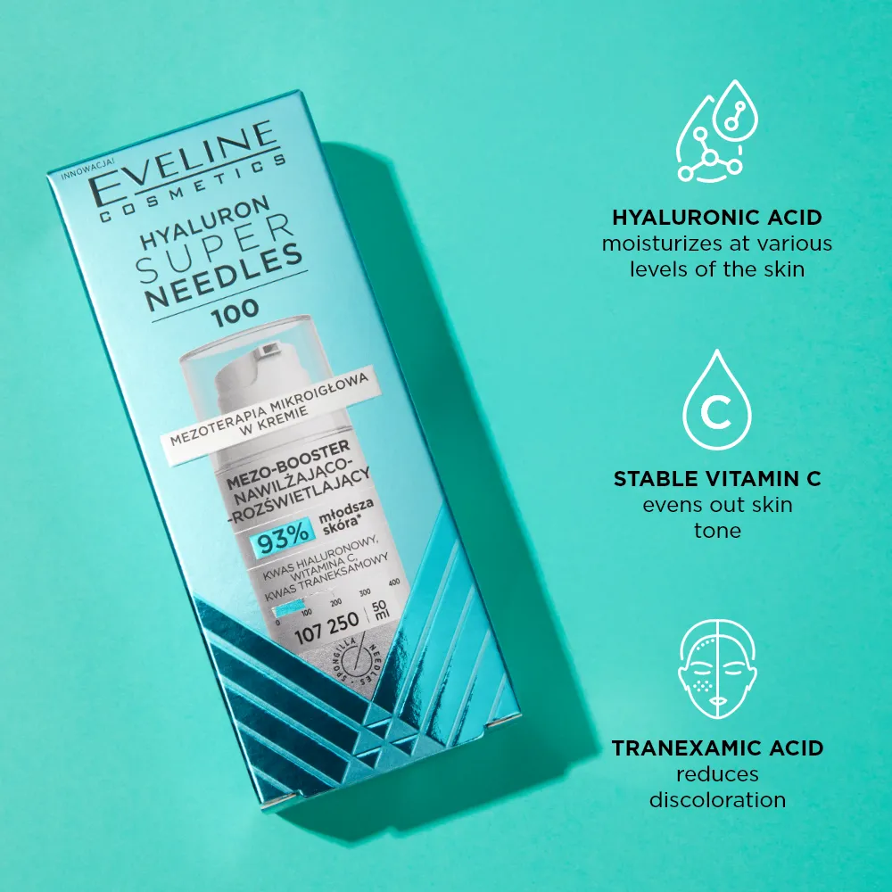 Eveline Super Needles Hyaluron 100 booster visage éclat