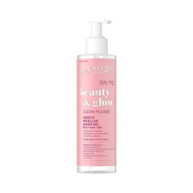 Eveline Beauty Glow gel micellaire nettoyant éclat