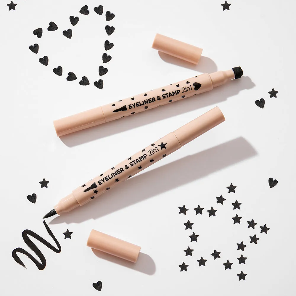 Eveline Eyeliner Stamp 2en1 noir cœur