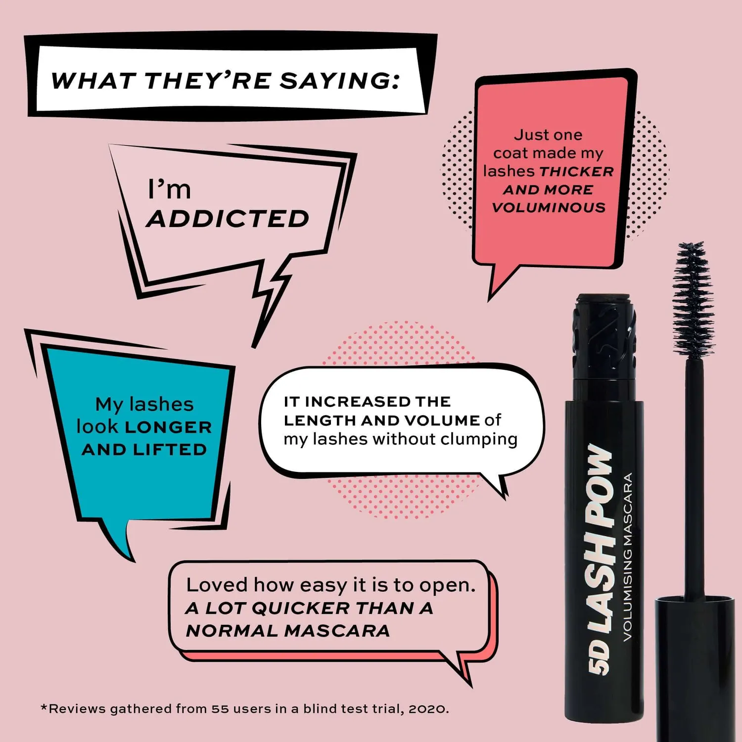 Revolution 5D Lash Pow mascara volume noir vegan