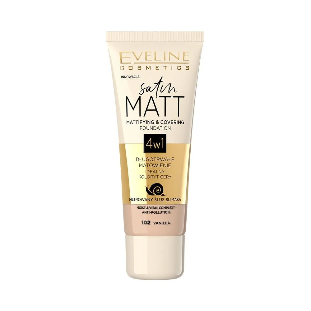 Eveline Satin Matt fond de teint matifiant 101 ivoire effet mat