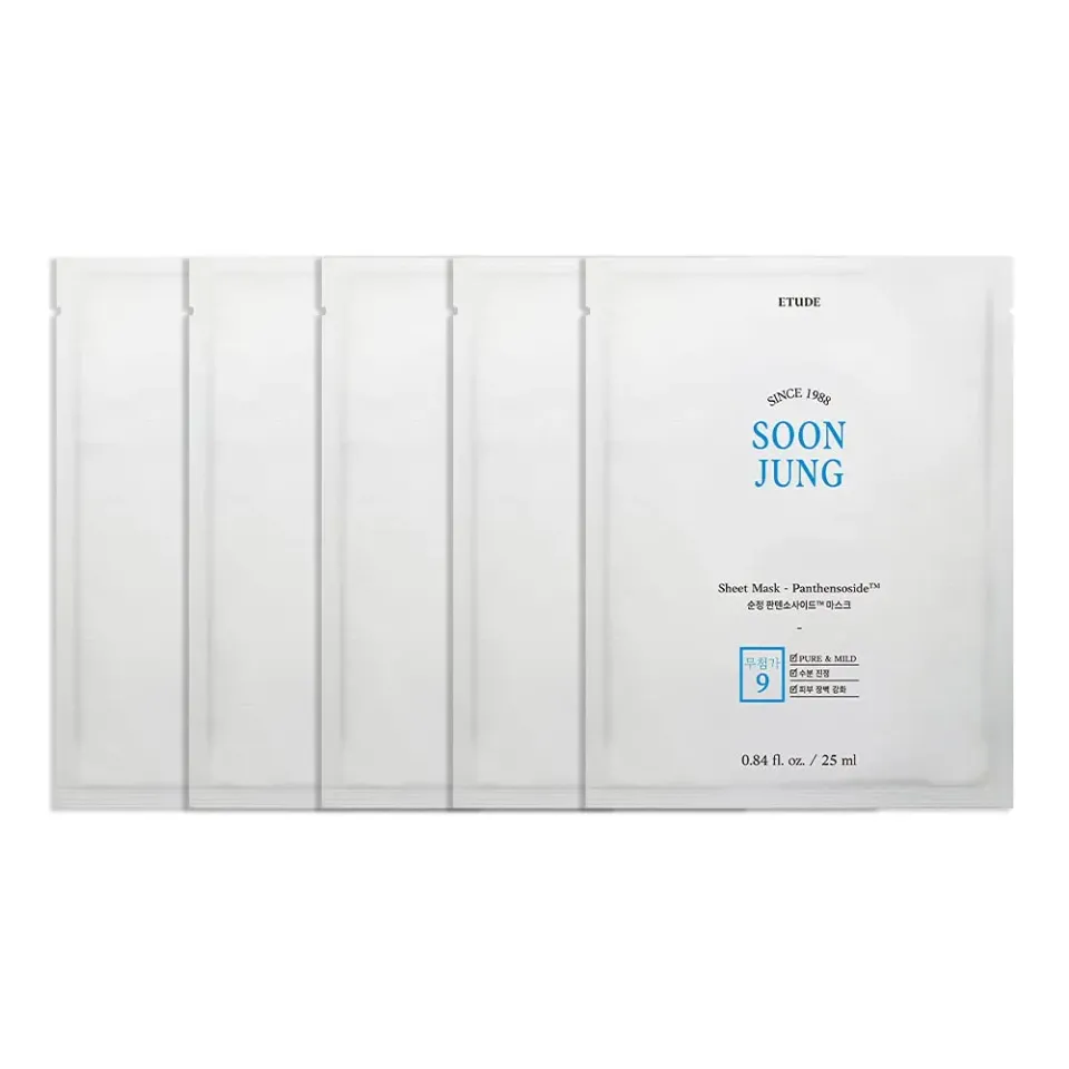 Etude House Soonjung Panthensoside masque tissu 5 pièces peau sensible