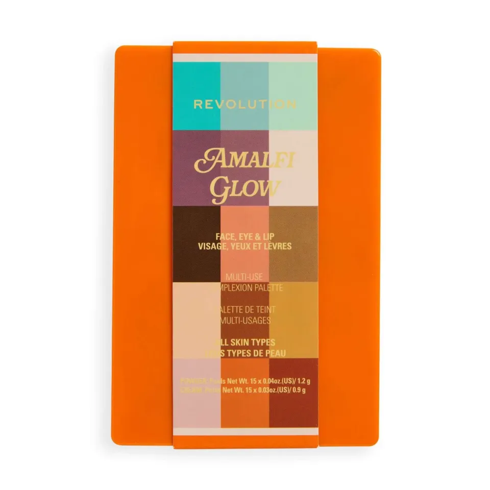 Revolution Everything Amalfi Glow palette visage yeux lèvres