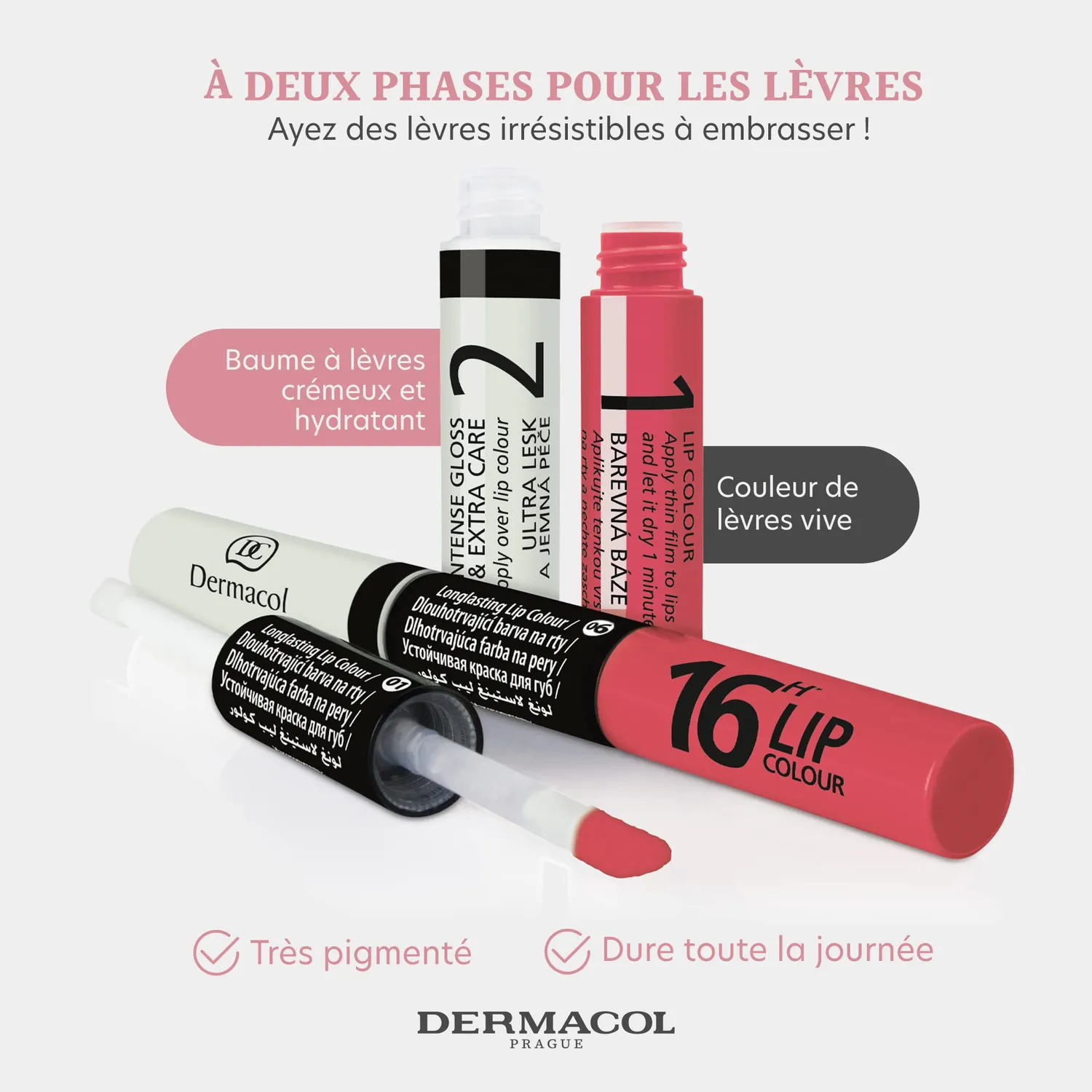 Dermacol 16H rouge à lèvres mat Cherry Red n°3 7,1 ml