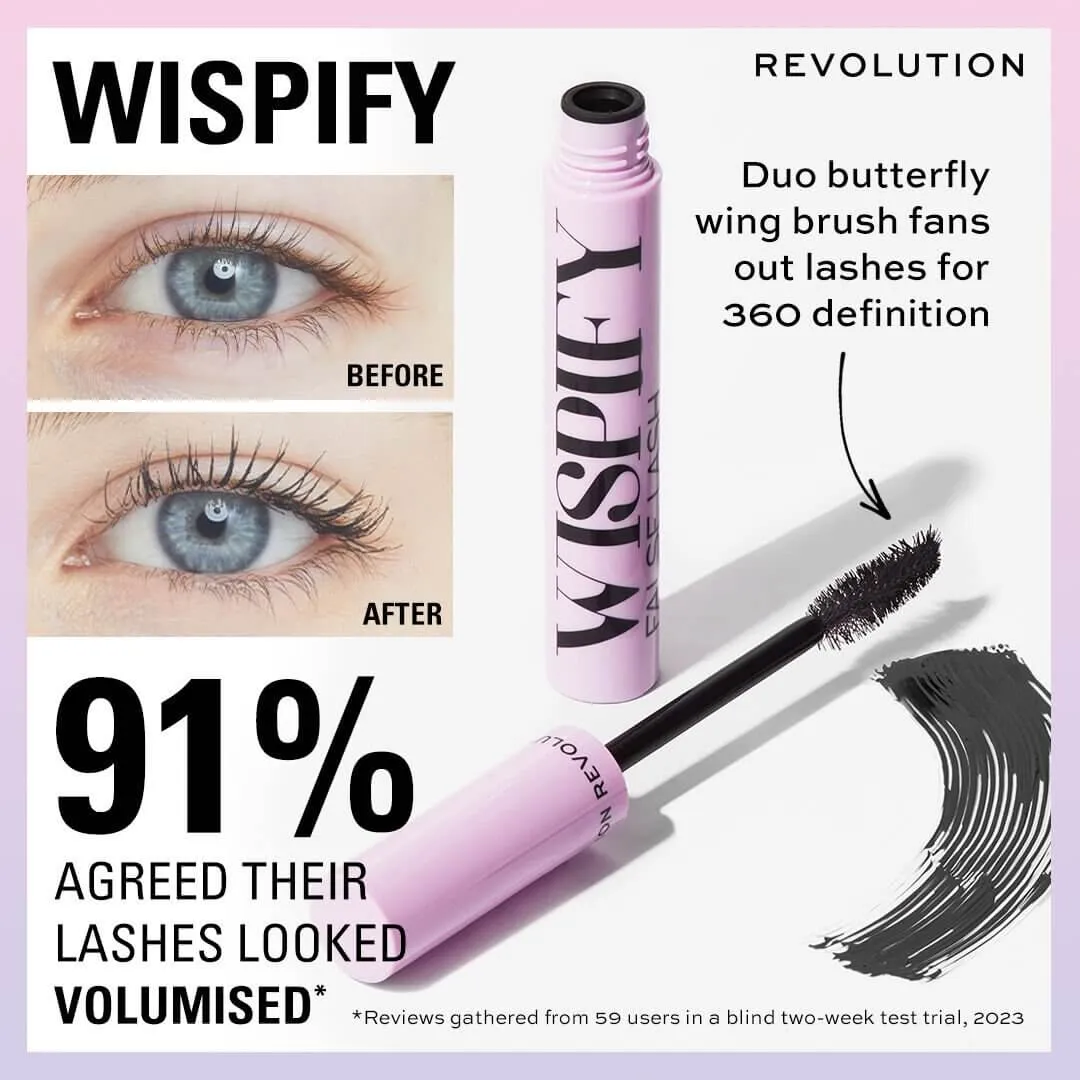 Revolution Wispify mascara faux cils noir effet éventail