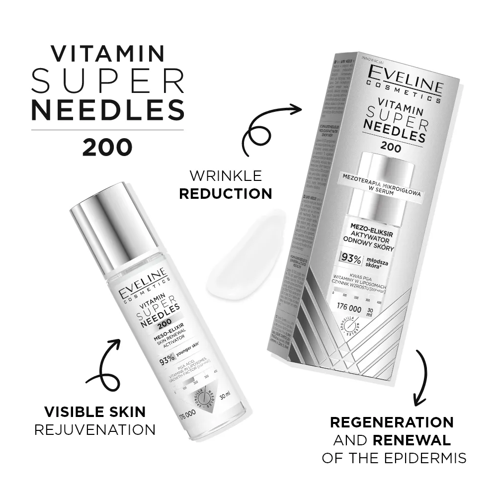 Eveline Super Needles Vitamin 200 élixir visage micropeel