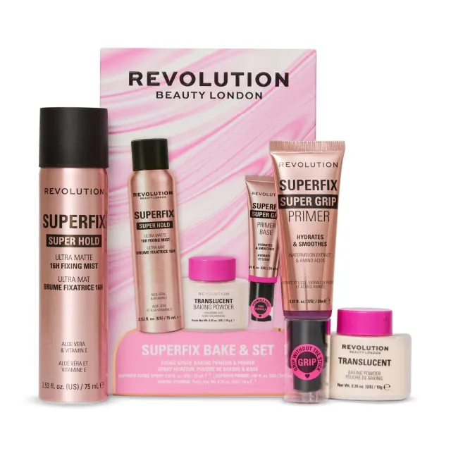 Revolution Superfix Bake & Set coffret maquillage tenue longue