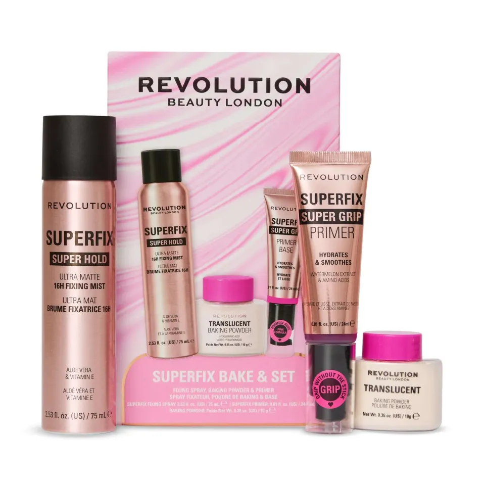 Revolution Superfix Bake & Set coffret maquillage tenue longue