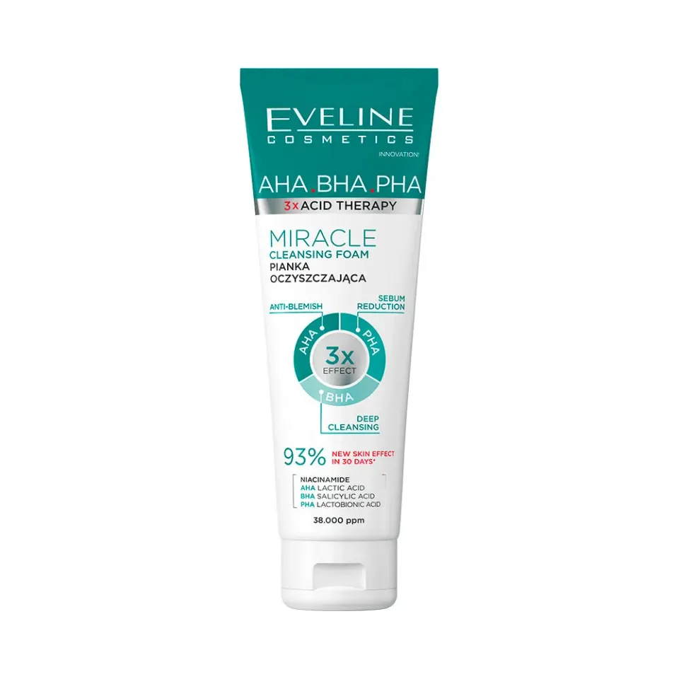 Eveline 3x Acid Therapy Mousse Nettoyante Éclat Acides