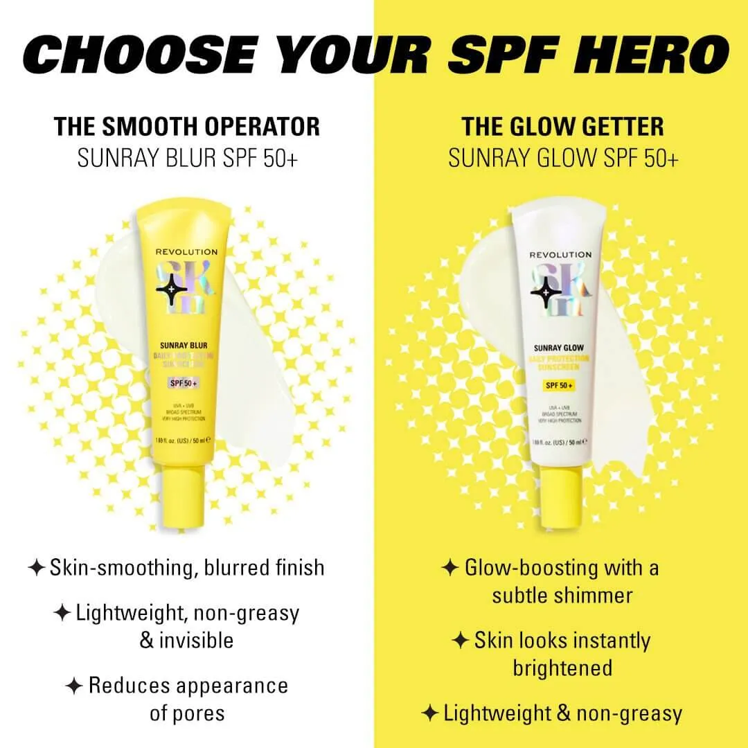 Revolution Sunray Blur crème solaire visage SPF50+ niacinamide
