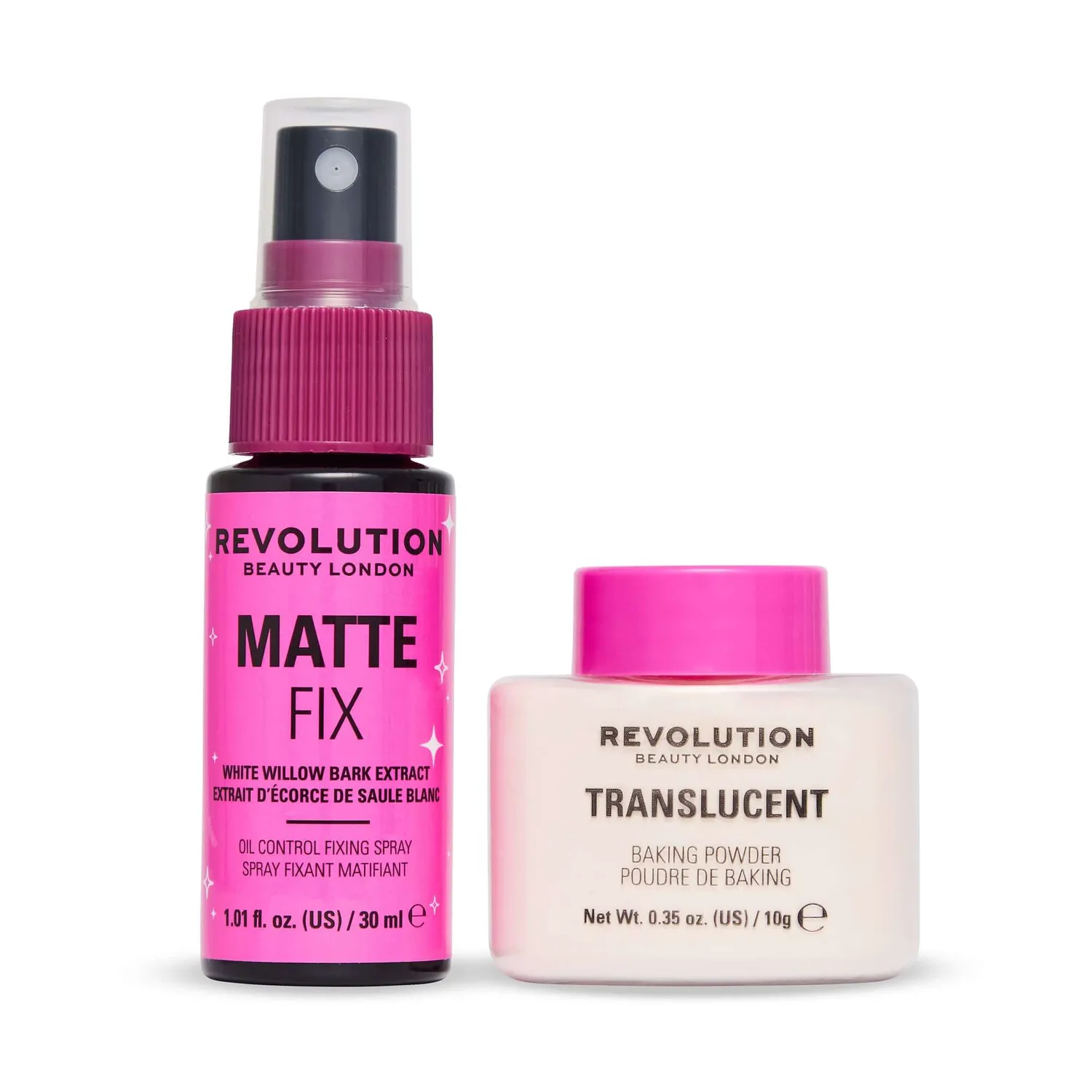 Revolution Mini Matte Fix Duo poudre + spray matifiant voyage