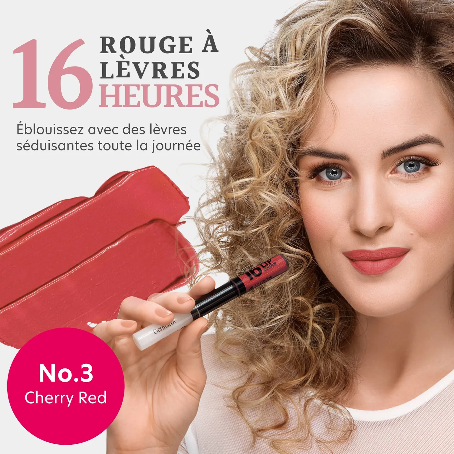 Dermacol 16H rouge à lèvres mat Cherry Red n°3 7,1 ml