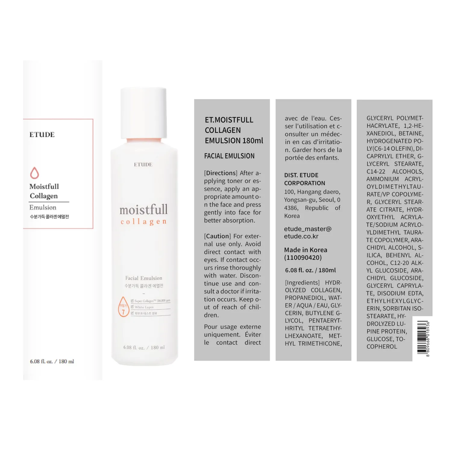 Etude Moistfull Collagen émulsion visage collagène 180 ml hydratante