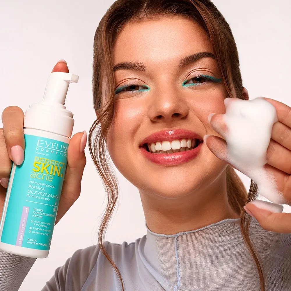 Eveline Perfect Skin Acne mousse nettoyante brosse anti-imperfections