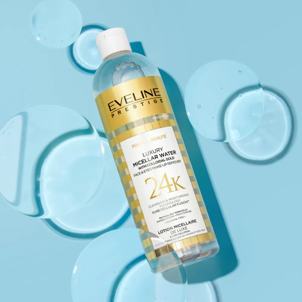 Eveline Prestige eau micellaire or colloïdal nettoyante