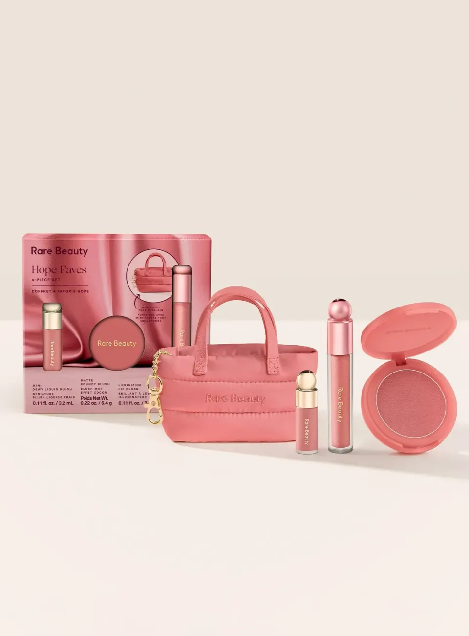 Rare Beauty Hope Faves coffret maquillage 4 pièces nude mauve