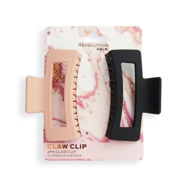 Revolution Rectangle Pince cheveux mate noir nude lot 2 antiglisse