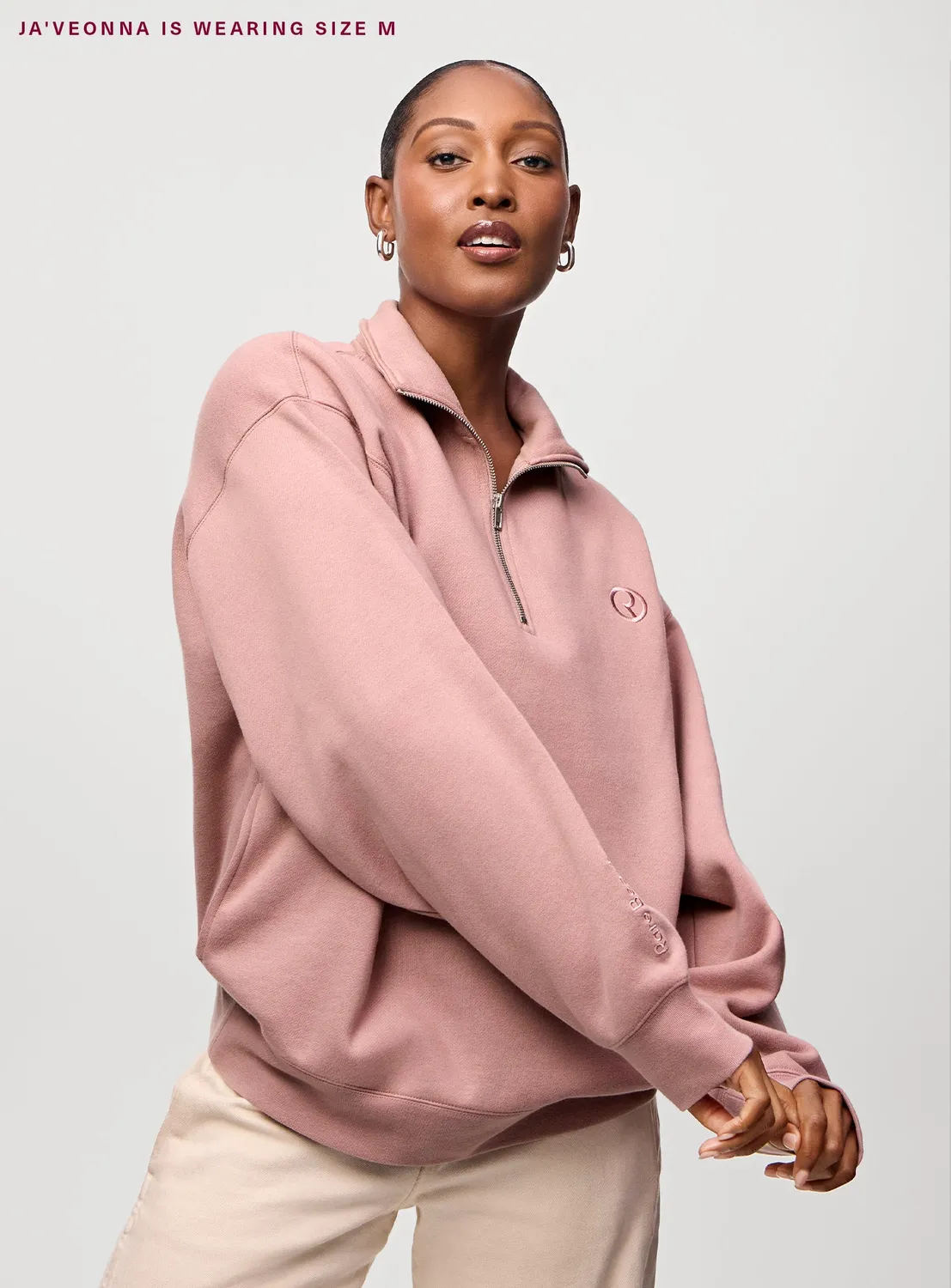Rare Beauty Everyday Quarter Zip Sweatshirt sweat oversize doux