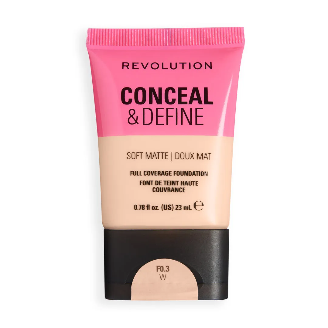 Revolution Conceal & Define Soft Matte fond de teint couvrance mat