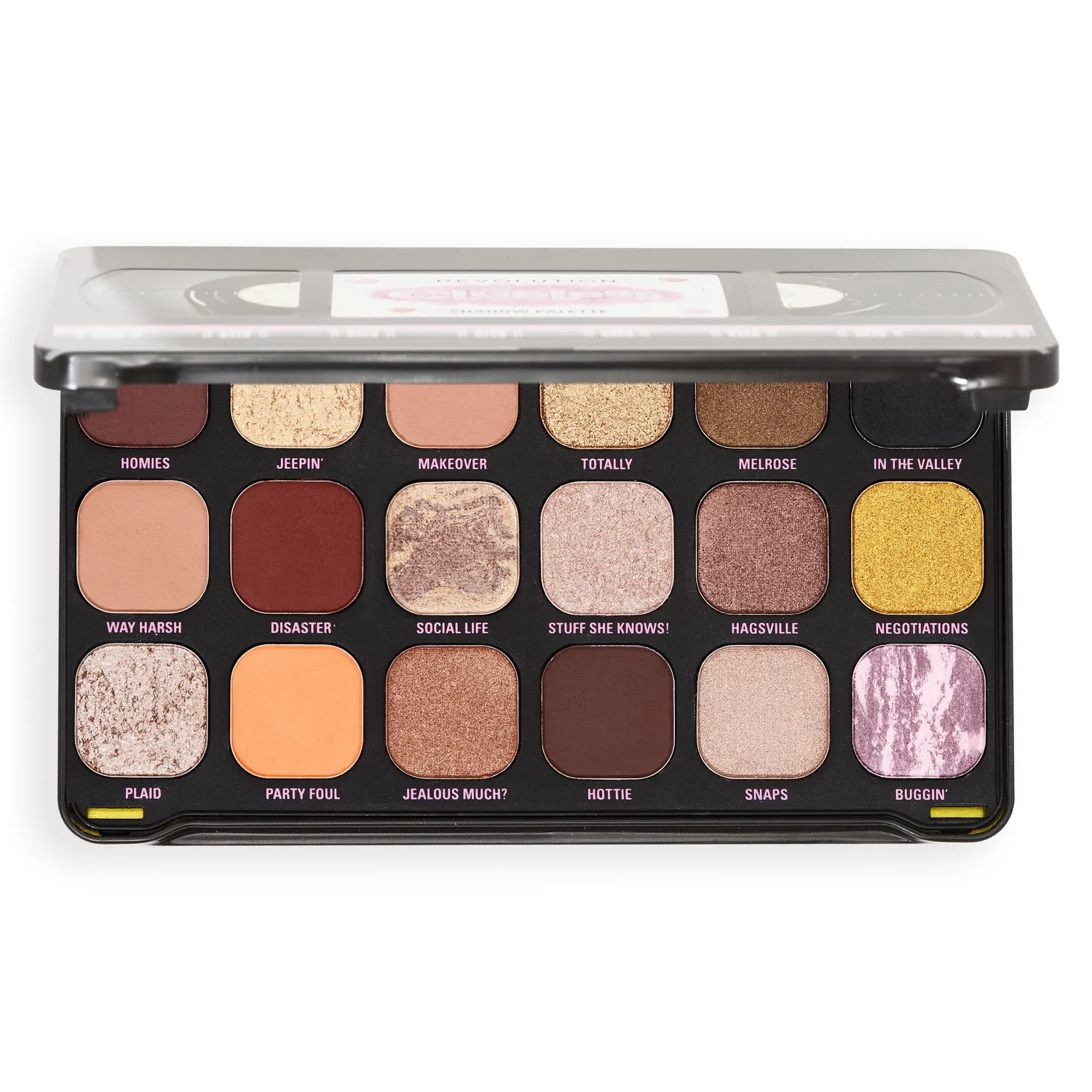 Revolution x Clueless VHS palette fards 18 nudes shimmer