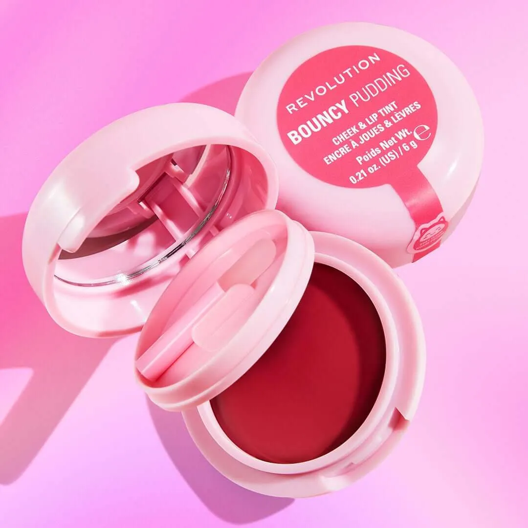 Revolution Bouncy Pudding tinte lèvres joues Peach Veil