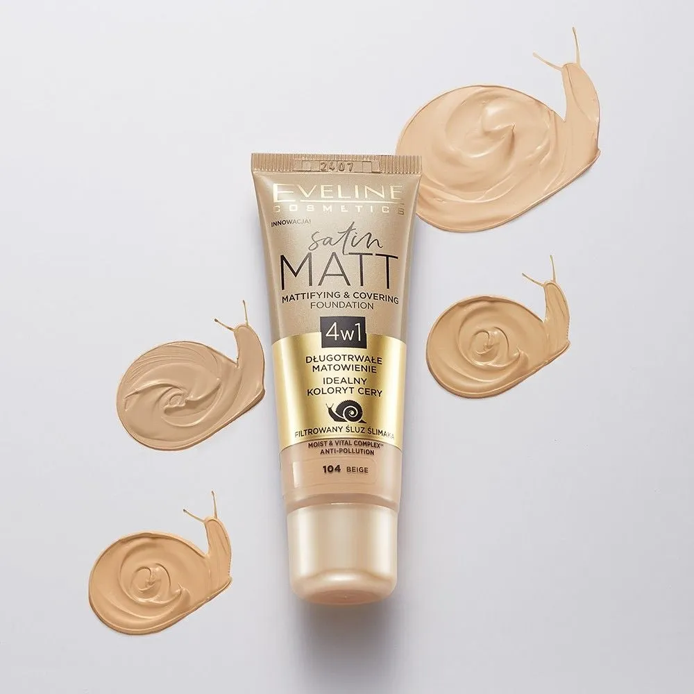 Eveline Satin Matt fond de teint matifiant 101 ivoire effet mat