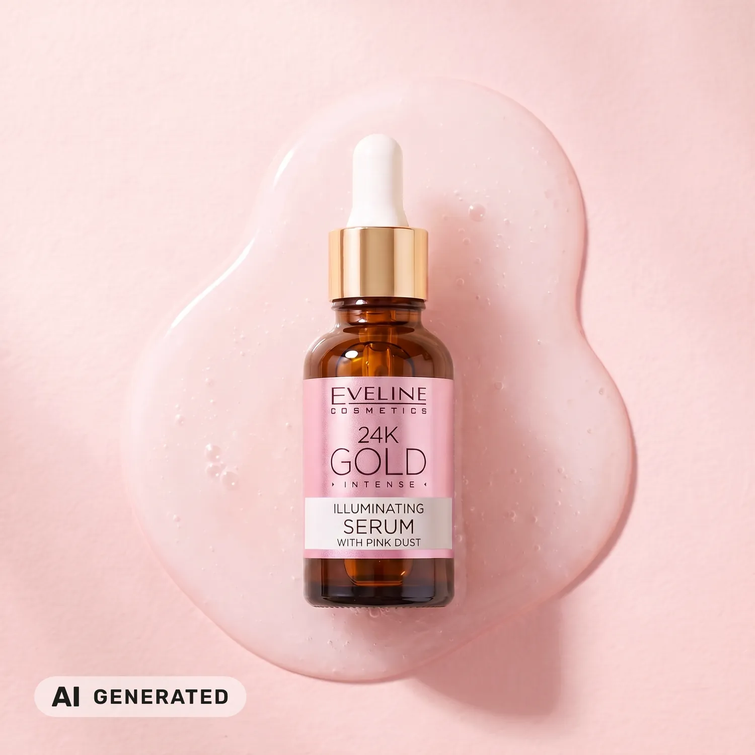 Eveline 24K Gold Intense sérum éclat poussière rose