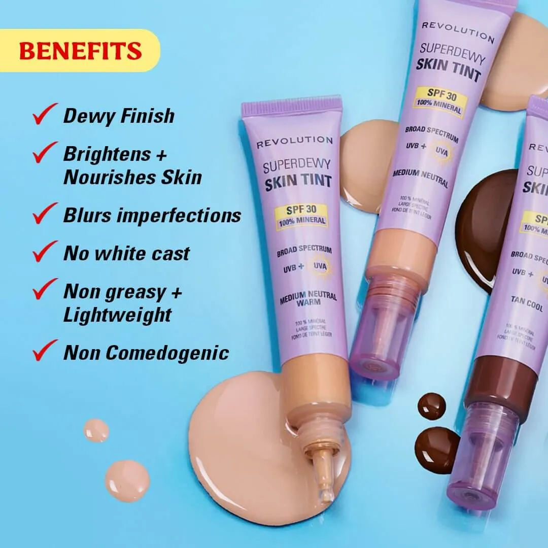 Revolution Superdewy Skin Tint SPF30 teinte glow naturelle