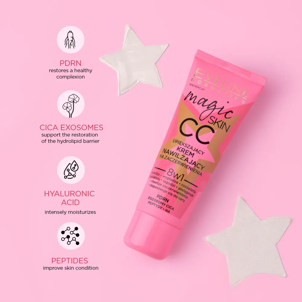 Eveline Magic Skin CC crème anti-rougeurs hydratante teinte neutre