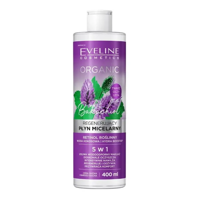 Eveline Cosmetics Bakuchiol eau micellaire démaquillante matifiante
