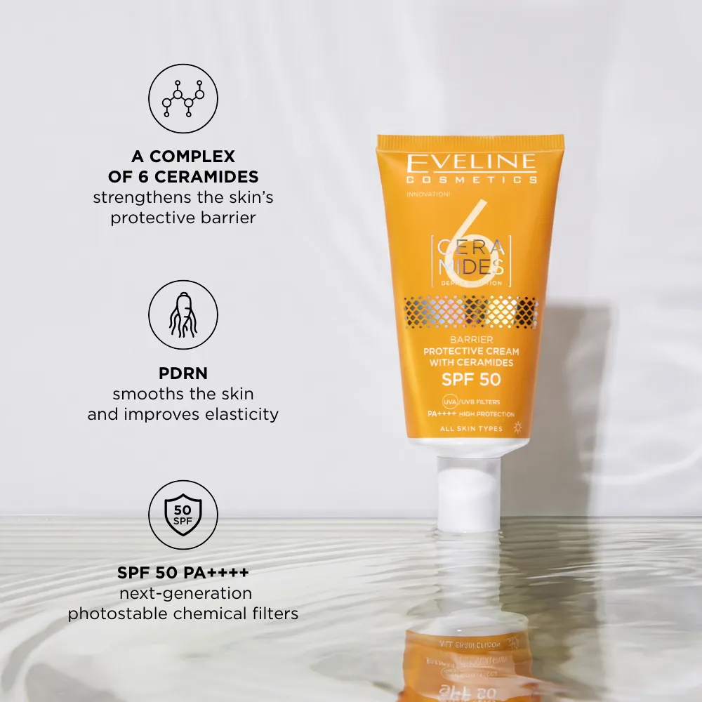 Eveline 6 Ceramides crème barrière SPF50 céramides