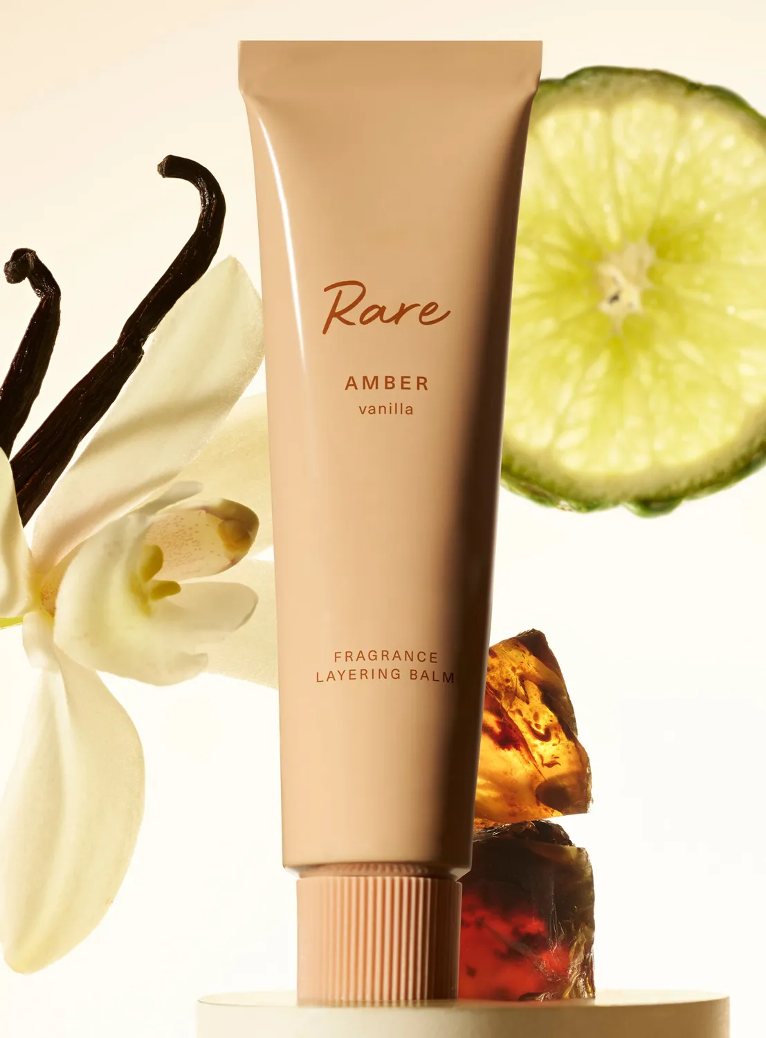 Rare Beauty baume parfum Amber Vanilla solide chaud