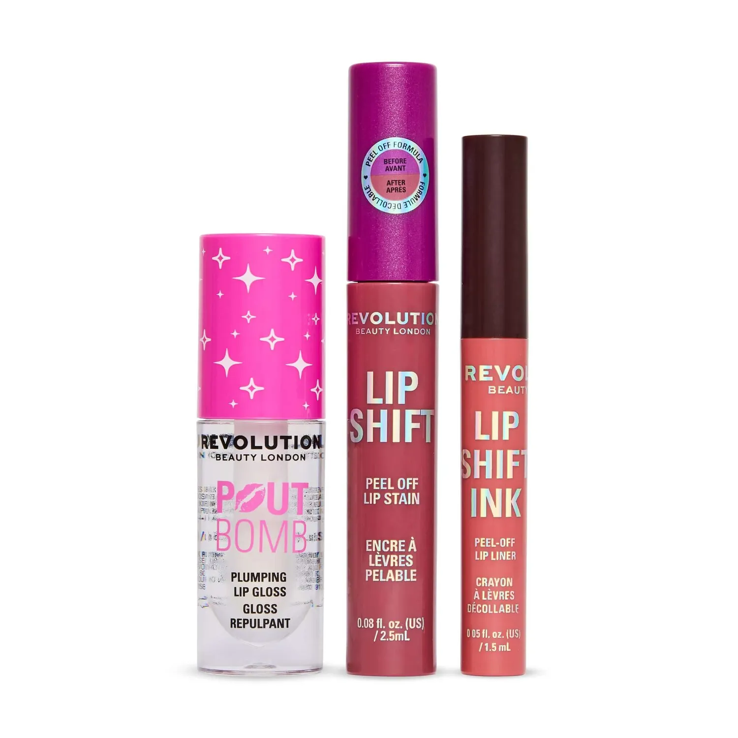 Revolution Sweet Stain Trio coffret lèvres mauve 3 pièces