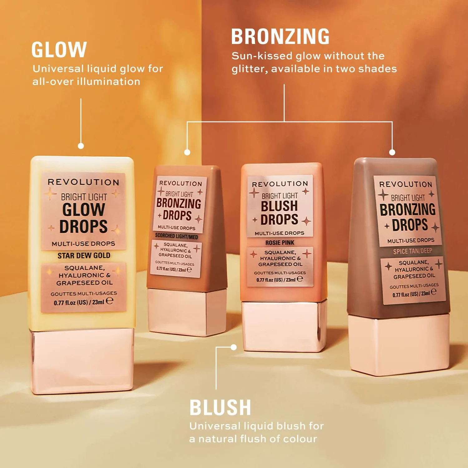 Revolution Bright Light Blush Drops blush liquide Pink Rosie