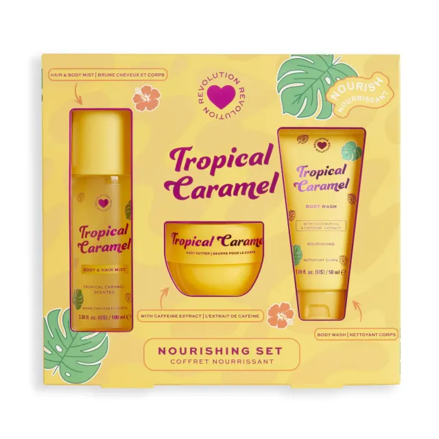 Revolution I Heart Tropical Caramel coffret corps 3 soins vanille