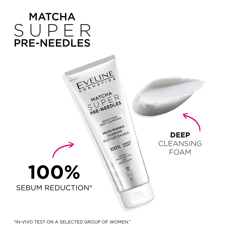 Eveline Cosmetics Super Needles mousse nettoyante matcha peau mate