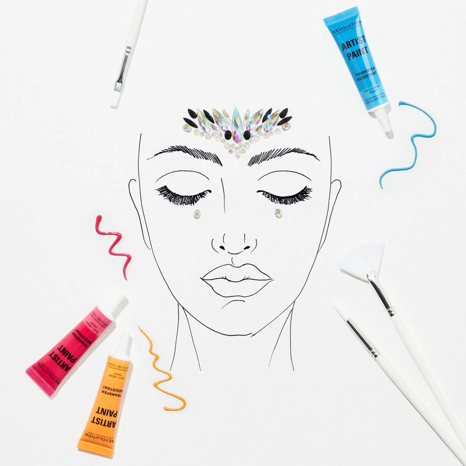 Revolution Artist Collection Face Jewels strass visage autocollants