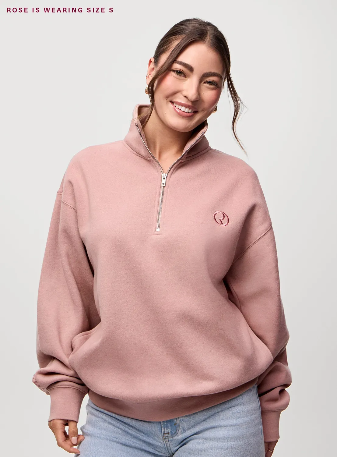 Rare Beauty Everyday Quarter Zip Sweatshirt sweat oversize doux