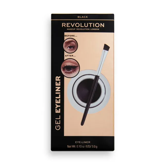 Revolution Gel Eyeliner Pot eyeliner gel noir pinceau
