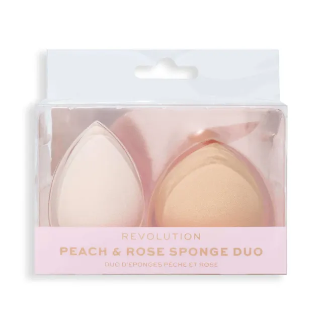 Revolution Peach Petal duo eponges maquillage teint uni