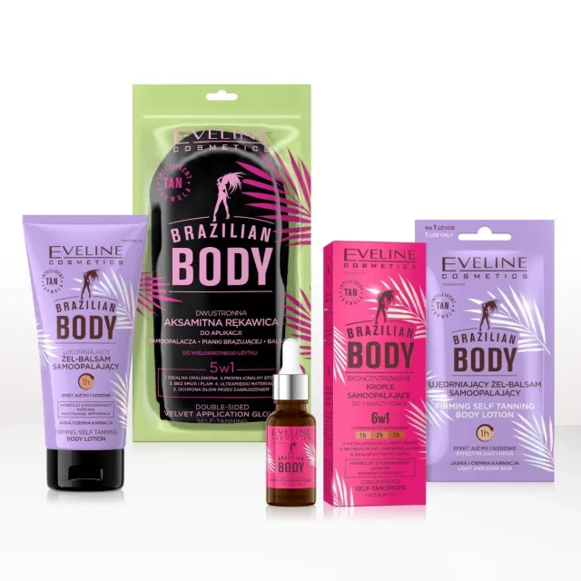 Eveline Cosmetics Brazilian Body Holiday coffret autobronzant gel + gouttes