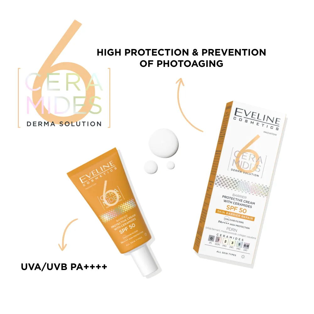 Eveline 6 Ceramides crème barrière SPF50 céramides