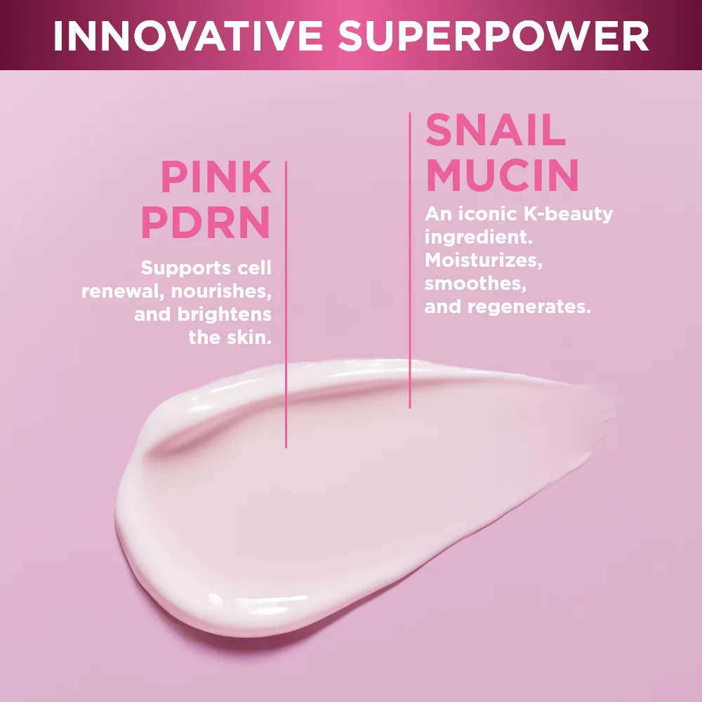 Eveline Pink Snail Jelly Slime crème visage éclat hydratante