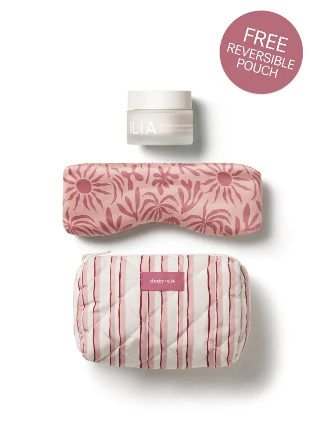 Eberjey x Ilia The PM Set coffret nuit soie peau sensible