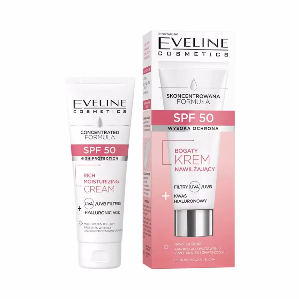 Eveline Formule Concentrée crème visage hydratante SPF50 nourrissante